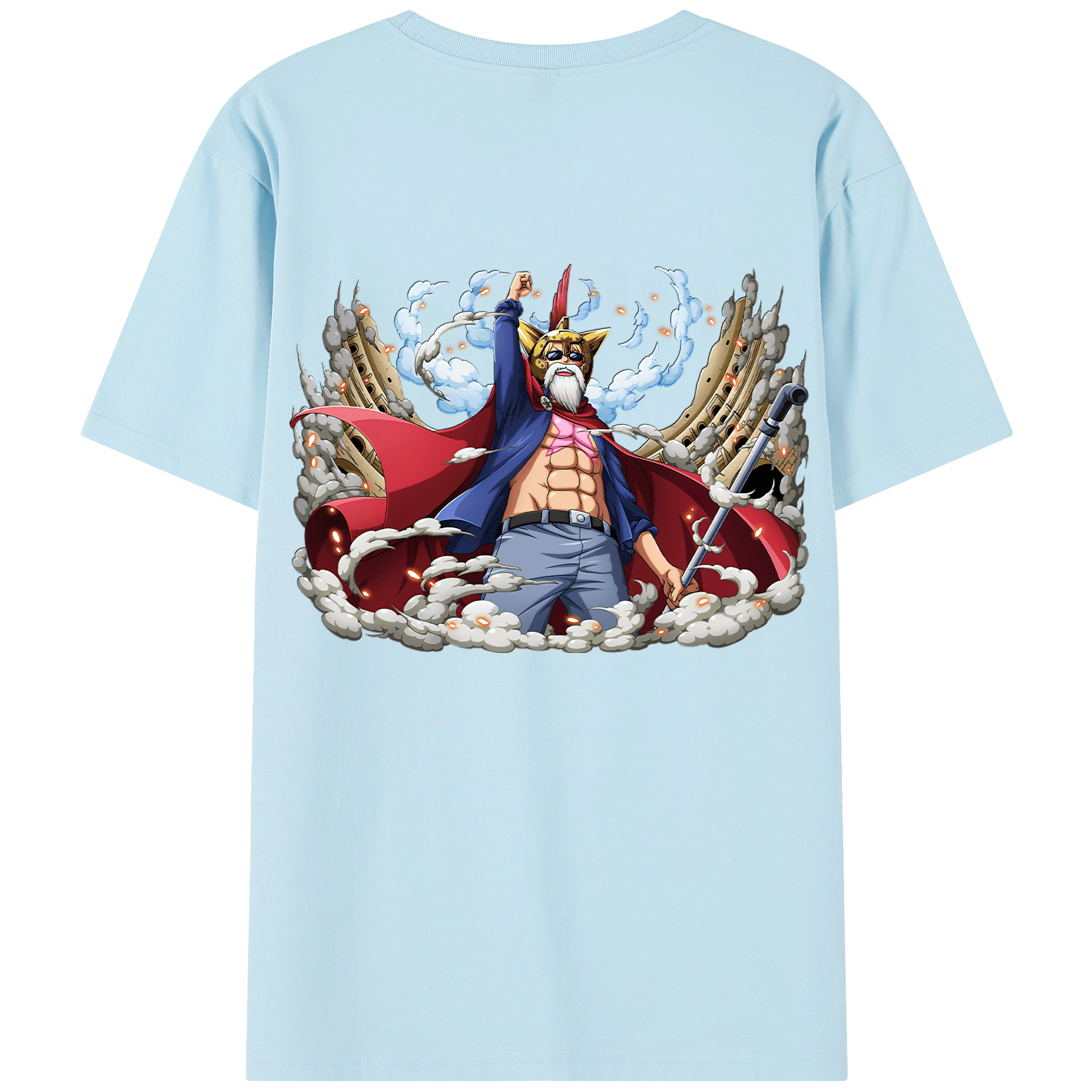 ワンピース モンキー・D・ルフィ ONE PIECE Monkey D. Luffy 綿100％半袖Tシャツ（背面プリント）